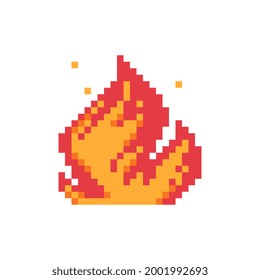 Pixel Art Fire Icon Knitted Design Stock Vector (Royalty Free ...