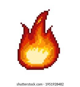 Pixel Art Fire Isolated Vector Image Stock Vector (Royalty Free ...