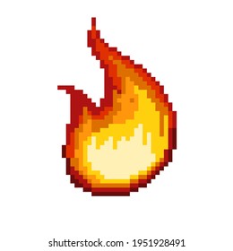 Pixel Art Fire Isolated Vector Image Stock Vector (Royalty Free) 1951928485