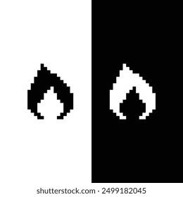 pixel art  fire vector game 8 bit icon vector game logo