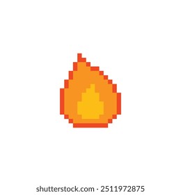 pixel art fire vector game 8 bit icon vector game logo