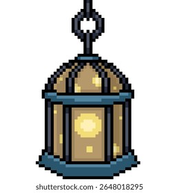 pixel art of firefly glass lamp light isolated background