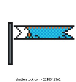 Pixel Art, Fish Kite Japan Vector Illustration