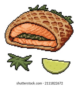 pixel art of fish pie bakery
