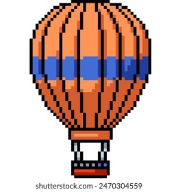 Pixel-Art des schwimmenden Luftballons isolierter Hintergrund