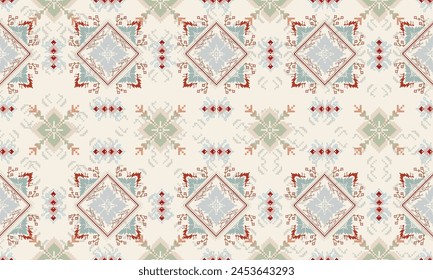 pixel art flower on white background wallpaper oriental seamless pattern.ornament. Ethnic .decor style.  geometric ornament. Vector seamless pattern.  blanket, rug. Woven carpet fabric,print