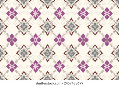 pixel art flower on white background wallpaper oriental seamless pattern.ornament. Ethnic .decor style.  geometric ornament. Vector seamless pattern.  blanket, rug. Woven carpet fabric