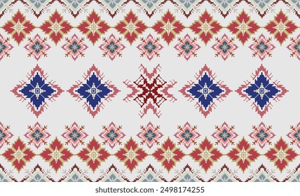 Pixel Art Flower sobre fondo blanco Fondo de pantalla oriental sin fisuras pattern.ornament. Étnico. estilo de la decoración. ornamento geométrico. Vector sin patrón. manta, alfombra. Tela de la alfombra tejida