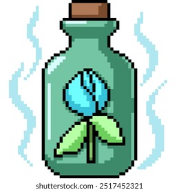 pixel art of flower perfume botle isolated background