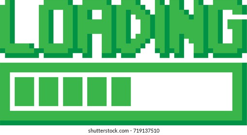 Pixel art font 8 bit isolated, Loading