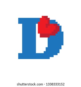 pixel art font D