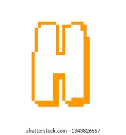 pixel art font H