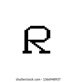 pixel art font R