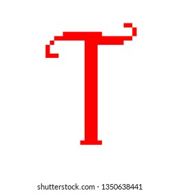 pixel art font T