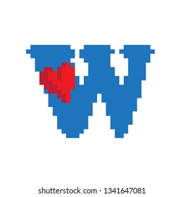pixel art font W