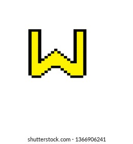 pixel art font W