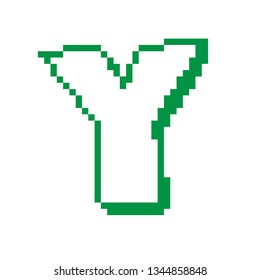 pixel art font Y