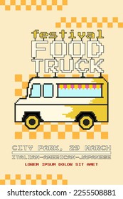PIXEL ART FOOD TRUCK DESIGN POSTER