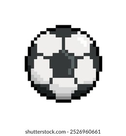 Pixel Art Football vector icon. Soccer ball, Football in 8-bit retro game style