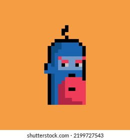 pixel art in the form of a portrait of a genie