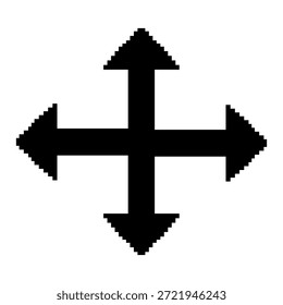 Pixel Art Flecha de cuatro direcciones