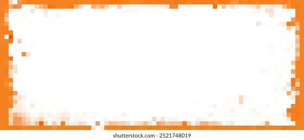 pixel art frame orange color background vector
