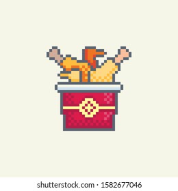 Pixel art Fried chicken pieces vector icon. Fast food set  for web design, mobile app, stickers and games.