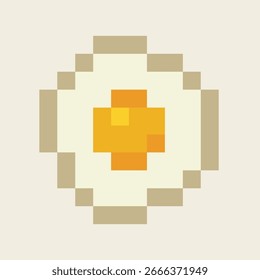 Pixel Art Fried Egg Illustration
