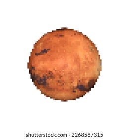 Pixel art full Mars illustration.