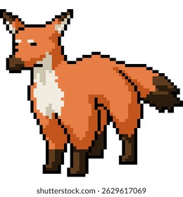 pixel art de pelúcia fluffy fox cão isolado fundo