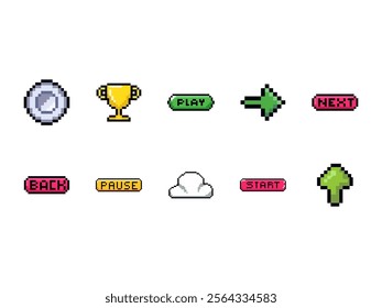Pixel Art Game Element Set