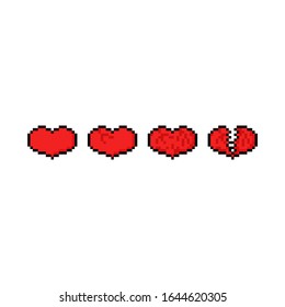 Pixel Art Game Heart Icon Set Stock Vector (Royalty Free) 1644620305 ...