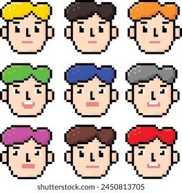Pixel Art Game Men Charakter auf Weiß