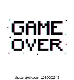 Pixel Art Game Over Vector Design.