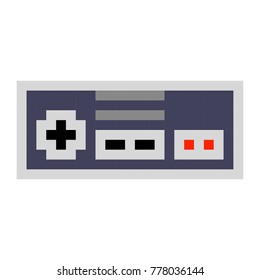 Pixel art game pad contorller cartoon retro game style