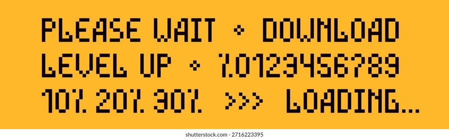Frases do jogo Pixel art em fundo amarelo.