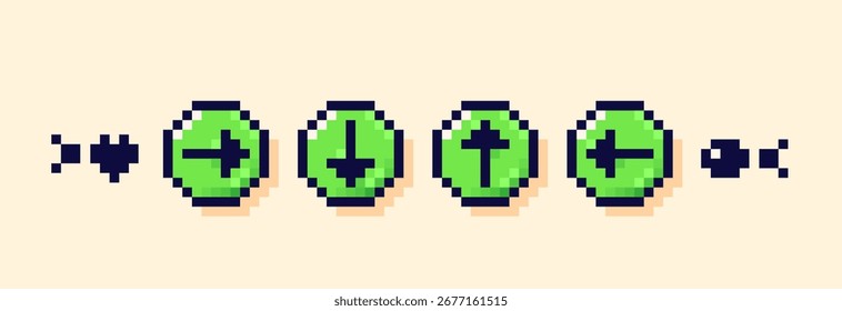 Pixel Art Spiel UI Ordner. 