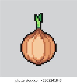 pixel art garlic onion. Onion Garlic vegetables pixelated design for logo, web,
mobile app, badges and patches. Video game sprite. 8-bit. Isolated vector illustration.