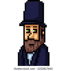 pixel art of gentleman top hat