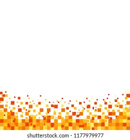 Pixel art. Geometric background stylized with yellow squares. Vector illustration.