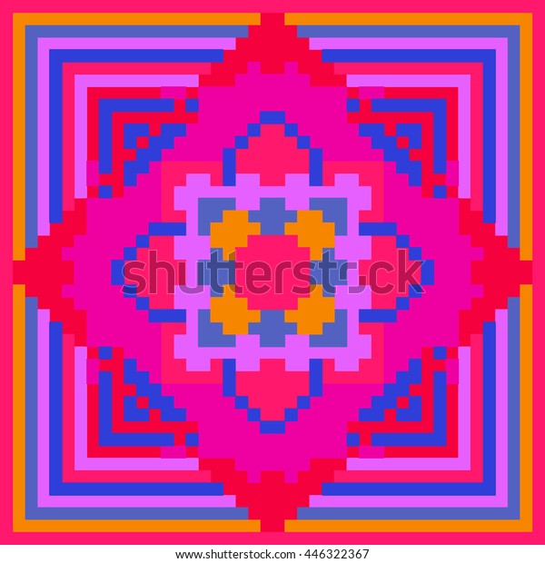 Pixel Art Geometric Pattern Vector Illustration Stock Vector (royalty 