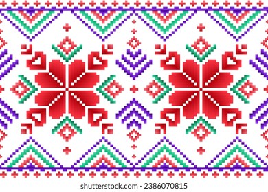 Pixel art, geometric patterns, abstract, a mix of ethnic styles. Indigenous and modern designs for use in fabric patterns, textiles, home decorations, backgrounds, carpets, tiles, ceramics, wallpaper