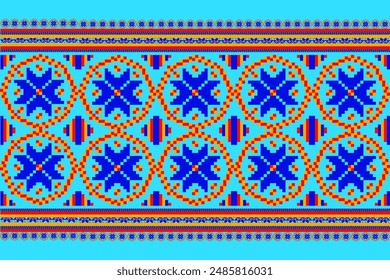 Pixel art geometric vector illustration seamless pattern colorful and beautiful