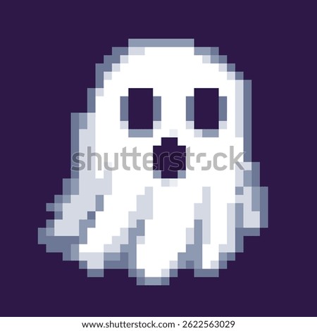 Pixel Art Ghost Cute Halloween Character