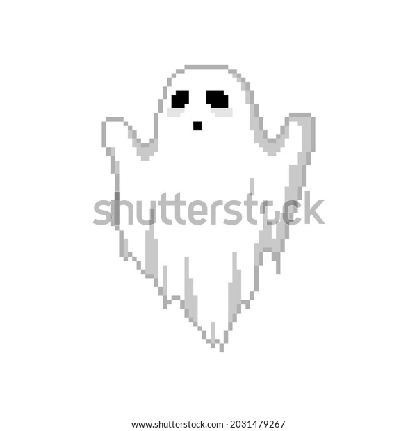 Pixel Art Ghost Halloween Retro 8 Stock Vector (Royalty Free ...