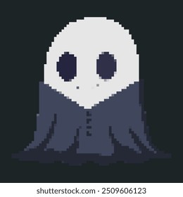 Fantasma Pixel Art. Capa de pixel do Helloween. 