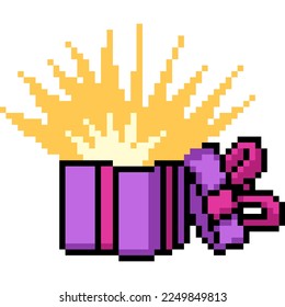 pixel art of gift box open