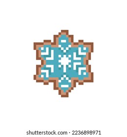 Diseño de nieve de galletas de jengibre de arte de píxeles