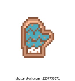Pixel art gingerbread cookie snow glove design