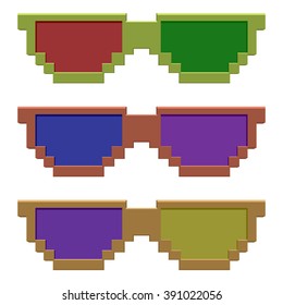 Pixel art glasses vector Illustration